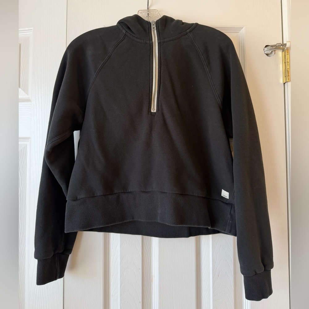 Vuori Restore Half Zip Hoodie Washed Black Women’s Size Small